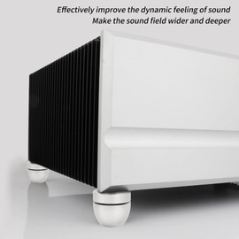 QANYEGN Speaker Isolation Stand Feet Set, Amplifier Shock Absorption Base Pads, Isolation Feet for Amplifier Speaker Turntable Player (Silver)