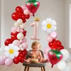 Hyballustw Strawberry Decorations,Daisy balloons with Strawberry Balloons for Berry First