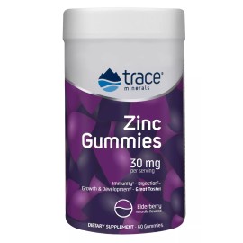 Trace Minerals Chewable Zinc Gummies 60 Count Immune Support for Adults and Kids Vegan Glute...