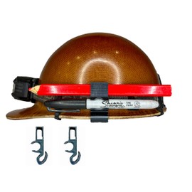 2 Pack - Hard Hat Carpenter Pencil and Marker Clip - Permanent Marker Pencil Holder - Hard Hat Pen Clip - Tough Rubber Design - Compatible with Sharpie & Others - Made in USA (Marker + Pencil Holder)