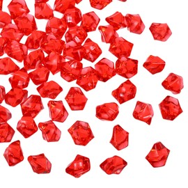 sourcing map 200pcs Fake Ice Rocks Acrylic Purplish Red Crystals Gems Stones Dazzling Crushed Ice Sparkling Fake Diamonds for Vase Fillers