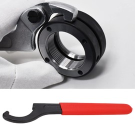 Tissting Spanner Wrench High Carbon Steel Adjustable Shock Spanner Tool 45-52 Universal C-Shape Hook Wrench for Suspension System and Shock Adjustments