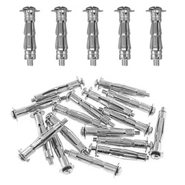 Pack of 30 M6 x 52 mm Cavity Dowels, Metal Dowels, Galvanised Metal Cavity Wall Dowels, Expansion Dowels with Screw for Fixings in Plasterboard, Rigypsum and Curtain Rails in Panel Building Materials