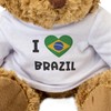 Big Red Egg I LOVE BRAZIL FLAG - Teddy Bear