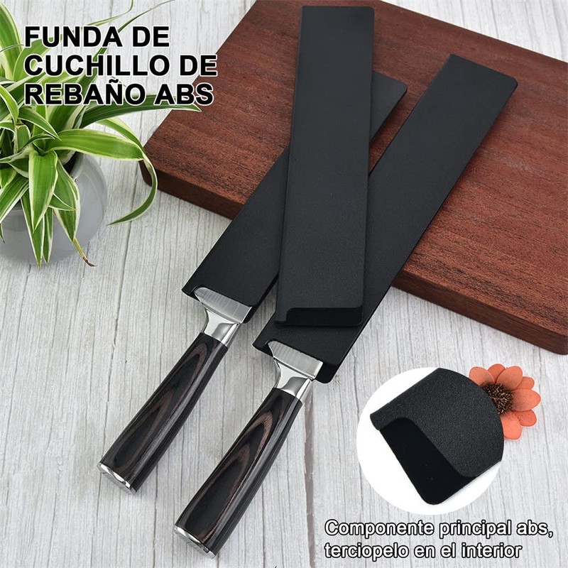 CHENGBAO 10 PCS sfunda cuchillo，Rebaño funda para cuchillos de chef，unda