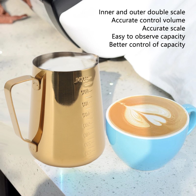 Milk Frothing Pitcher Dual Scale 304 Stainless Steel Milk Frother