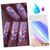 Baluue 3sets Manicure Stickers Flame Pattern Nail Decals Stick Nails