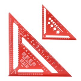 Rafter Square Metric 12 inch & 7 inch Set Square,Aluminum Alloy Speed Square 7 Inch Carpenter Square Measuring Tool for Woodworking 90 Degree Angle Finder T Square Multi Functional Framing Square Comb