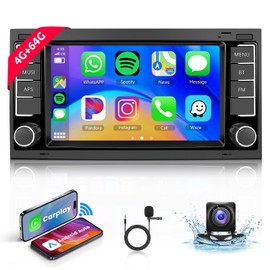4G+64G Android Car Radio for VW Touareg 2004-2011 for VW T5 T6 Multivan 2004-2009 with Wireless Carplay Android Auto Stereo, 7 Inch Touch Screen Android Head Unit with Bluetooth,GPS,Mirror Link,WiFi