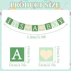 SUNBEAUTY Sage Green It's A Boy Banner Baby Boy Shower Decorations Baby Shower Boy It's A boy Sign Baby Gender Show Party Favors Pregnancy Announcement