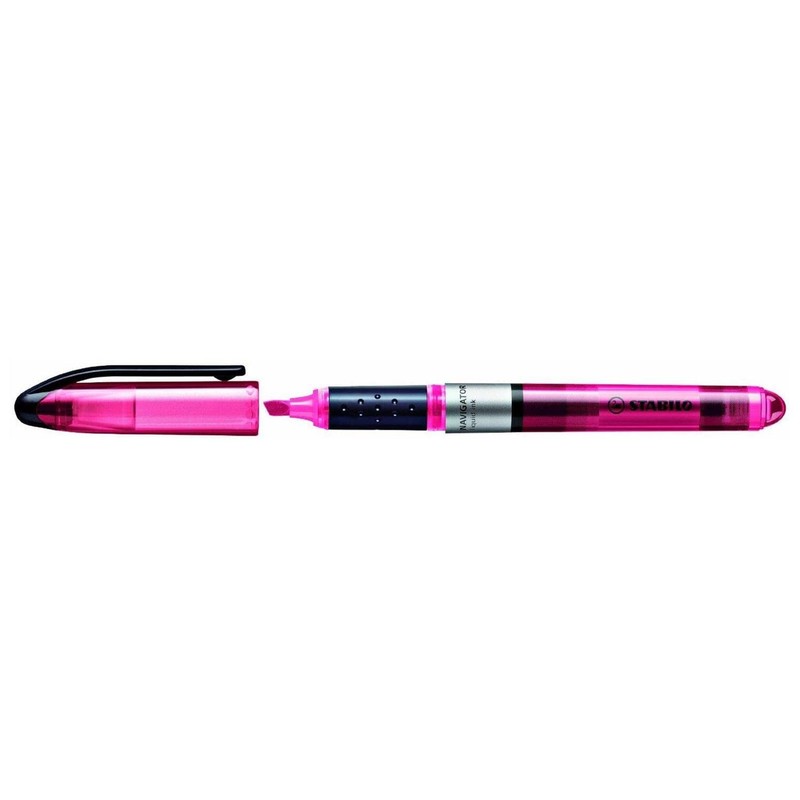 STABILO 6 x NAVIGATOR Pocket Highlighters Slanted Tip Pink