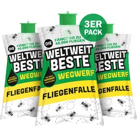 Luigi's Trampa para Moscas Exterior (Pack de 3) – Trampa Eficaz y No Tóxica para Moscas – Ideal para Jardines, Campings, Granjas y Contenedores