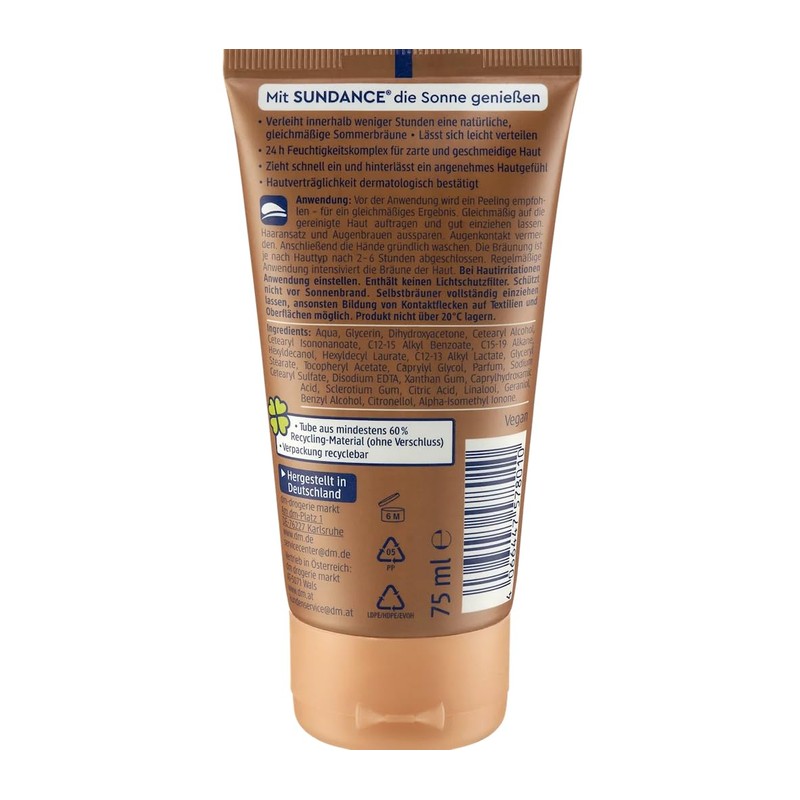 SUNDANCE Self-Tanning Cream Face and Body - Vegan - Even