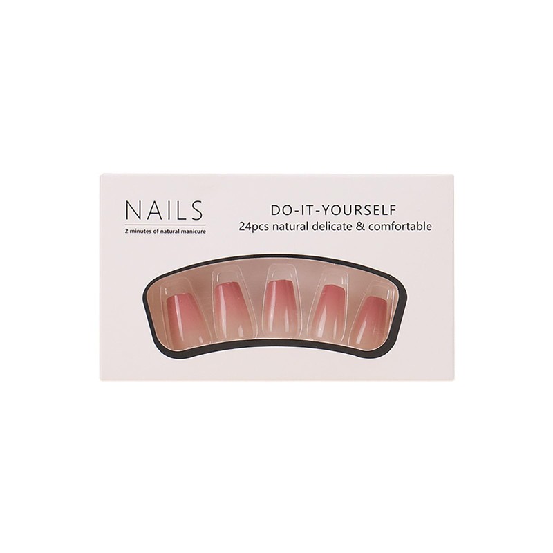 SEMTIM Nail Tips, 24 Pieces, Medium Short, Round False Nails,