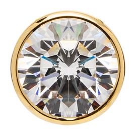 Everyday Elegance 14K Solid Yellow Gold Pendant Only | Bezel Set Round Cut Cubic Zirconia Solitaire | 1.5 Carat | With Gift Box