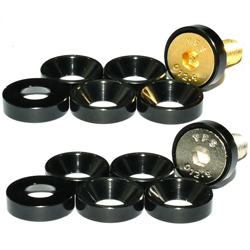SENRISE Cup Washer 10PCS M5 Anodized Aluminium Countersunk Washer Engine