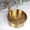 14.8" Round Bathroom Vessel Sink, Stainless Steel Vessel Sink with
