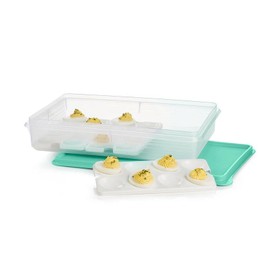 Tupperware Large Snack-Store With 3 Egg Tray Inserts.