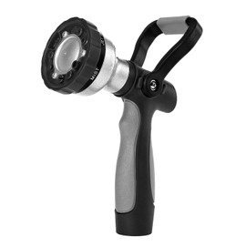 GREEN MOUNT New Patent Garden Hose Nozzle, Heavy Duty Water Nozzle, High Pressure Fireman Style Nozzle with Ergonomic Handle for Women to Water Lawn and Garden, Black