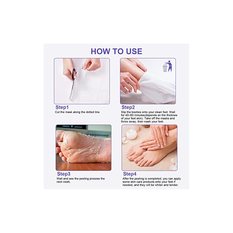 FUNNIR Foot Peeling Mask (5 Pack) Exfoliant for Peeling Off