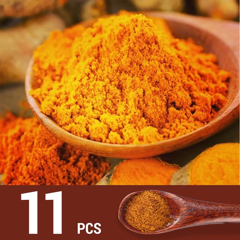 Katyjun Pack of 11 Mini Spice Spoons, 6 cm Wooden