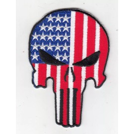 Unbranded Punisher Embroidered Patches 3.5"x2.5" iron-on - USA Flag
