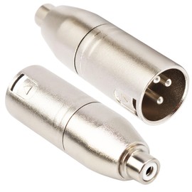 JOMLEY XLR Male to RCA Female Cable Adapter, 3-Pin XLR to RCA Converter Male Adapter for Microphone Connectors Audio Electronics etc - 2 Packs