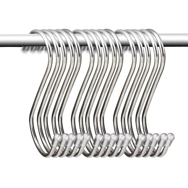 KEESIN 15 Pack S Shaped Hanging Hook Stainless Steel Hanger