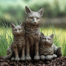 BRECK'S - Fox Family Statue - Add Charm with These Cuties to Your Garden