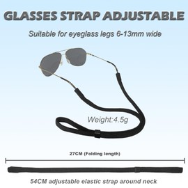 Glasses Strap Lanyard, Eyeglasses Strap for Men Women Kids, Eye Glasses Holders around Neck, Sunglasses Strap for Sports, Eyewear Ear Grippers Ear Cushion Retainer Grips Glasses Accessories (16 PCS)