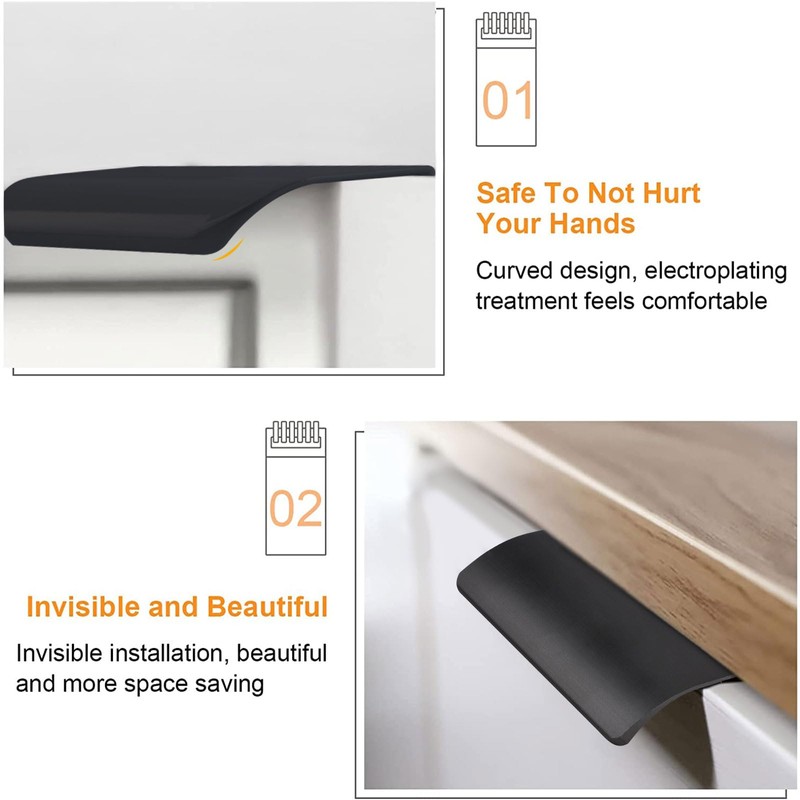 MOROBOR 8 Pack Finger Edge Pull, Self-Stick Instant Cabinet Drawer