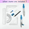 Compass Sets, 10 Piece Geometry Set for Compass Primary School