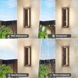 ZSMAIKU 15.7 Inches Modern Outdoor Wall Lights,Long Exterior Lighting Fixtures,Led Sconces Wall Lighting Indoor,Large Wall Sconce,Porch Patio Front Door Wall Light Fixture,Waterproof 3000K 12W 1 Pack