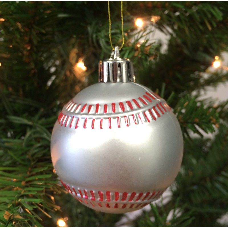 PEPPERLONELY Baseball Shatterproof Sports Ball Ornaments/Decorations, Set of 6PC, 65mm