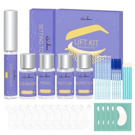 NATUHANA Lash Lift and Brow Lamination Kit, All in 1 Eyelash & Eyebrow Perm Kit,Semi-Permanent Perming Curling Lifting Lash Suppies with Tools,Instant DIY Eye Brow Lift,Suitable for Home & Salon Use (brow&lash lift kit)