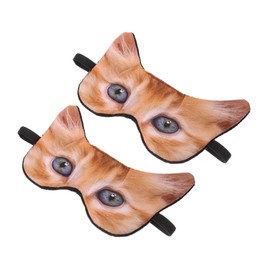 Baluue 2Pcs Animal Cartoon Sleep Mask Realistic Cat Design Light Blocking Cute Eye Cover for Travel Napping and Sleeping Comfortable Blindfold for Women