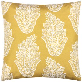 Paoletti Kalindi Paisley Outdoor Cushion Cover, Saffron, 43 x 43cm