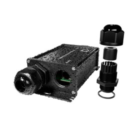 Waterproof PoE Extender Repeater Booster, Outdoor Gigabit PoE Amplifier with 2 Output Ports, IP67, 802.3af/at/bt, Up to 90W Total, No Power Required