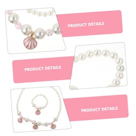 FOMIYES Little Girls Shell Pearl Bracelet Necklace Boy Girl's Jewelry Set for Parties