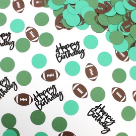 Vofrise 250PC Football Happy Birthday Confetti,Football Birthday Party Decorations,Football Confetti for Baby Boy First Birthday/Men Birthday
