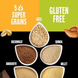 KIND Healthy Grains Energy Bars, Peanut Butter Dark Chocolate, 18g Whole Grains, Made with Super Grains, Gluten Free Snacks, 5 Ct, 7.1oz