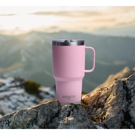 Product Armor 30oz Stainless Steel Tumbler with Handle (Blossom Pink)
