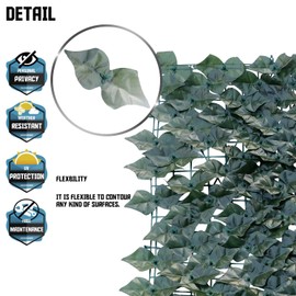 TANG by Sunshades Depot 58"x196" Artificial Faux Garden Dark Green IVYLeaf Fence Screen 1 Pc Leaf Vine Decoration Panel