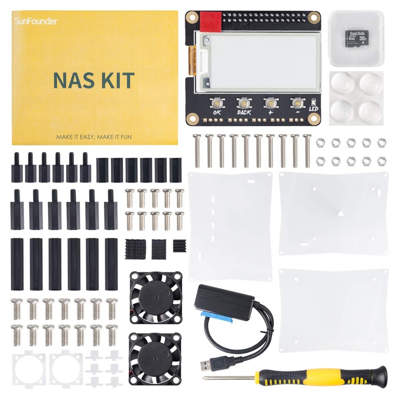 SunFounder NAS Kit for Raspberry pi 4B 3B+ 3B 3A+