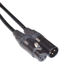 BJC Star Quad XLR Cable, Canare L-4E6S with Neutrik BXX-Series XLRs (Single Cable, Black, 6 Foot)