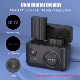 JYJZPB Upgraded Battery Fast Charger Case for Nikon EN-EL15B Battery, with Two Pack EN-EL15B Batteries Fit for Nikon D7500 D750 Z6 Z7 Z8 D500 D600 D610 D810 D800 D850 D7000 D7100 D7200 Cameras