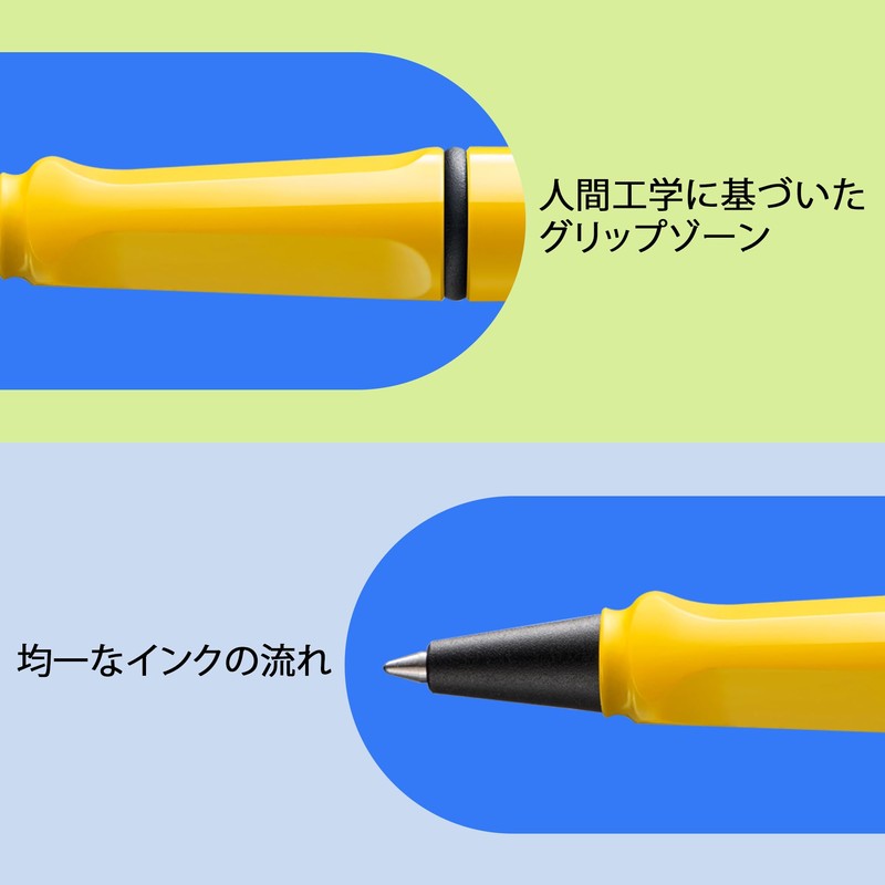 LAMY safari Yellow Rollerball Pen - Ergonomic Grip Line Width