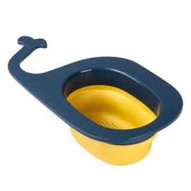 JOKHOO Whale-shaped Foldable Drainage Baskt, Silicone Strainer Basket, Drain Basket, Colander with Handle, Wash Vegetables and Fruits, Filter Food Residue, Dishwasher Safe (Yellow)
