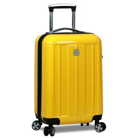 World Traveler Contour Lightweight Polycarbonate Hardside Expandable Spinner Luggage with TSA Lock, Yellow, 20-inch