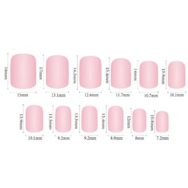 24 pcs Coffin Fake Nails Medium, Fashion French Tip Press on Nails, Smudge Color Stick on Nails for Women and Girls, Acrylic Medium Glue on Nails for Nail Art